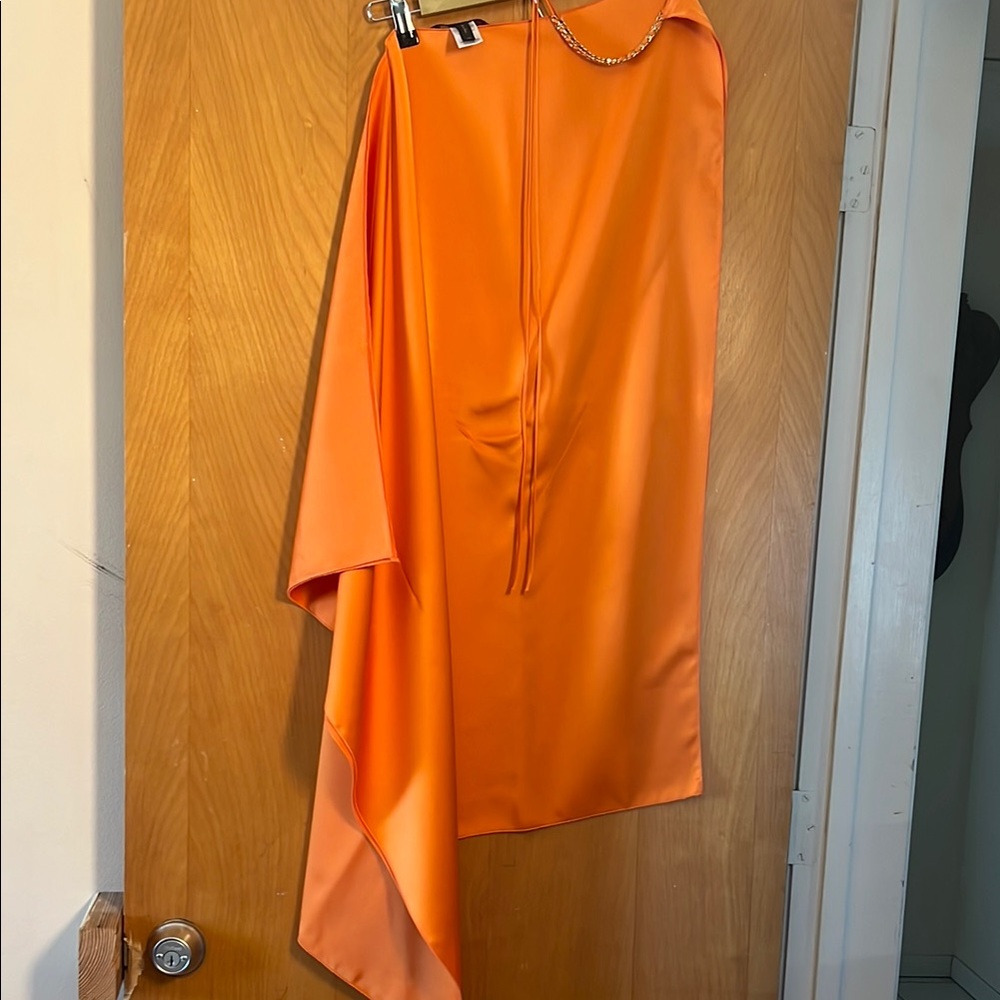 BCBG MaxAzaria Orange Satin Dress